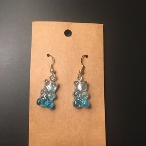 Blue gummy bear/heart earring bundle